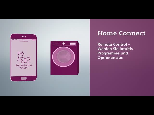Mit der Home Connect App können Sie jederzeit bequem Programme auswählen und den Waschvorgang starten, egal wo Sie gerade sind. Damit die Wäsche genau dann fertig ist, wenn Sie sie brauchen. 