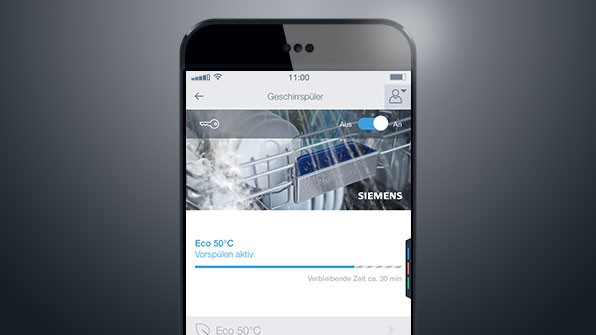 Remote Monitoring: Überprüfen Sie den Status des Spülvorgangs per Home Connect App.