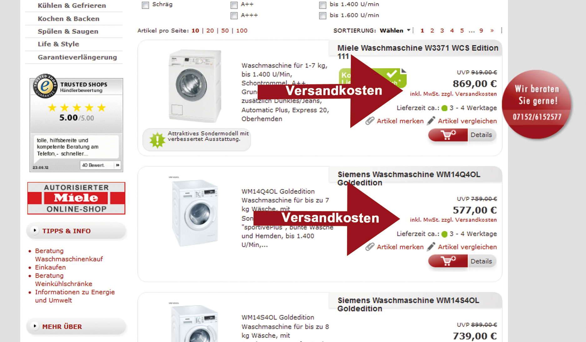 Bestellungen/Versandkosten